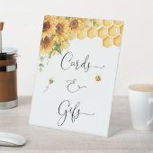 Honingbij En Zonnebloemen Kaarten En Cadeaus Reclamebord Met Voetstuk (Insitu)