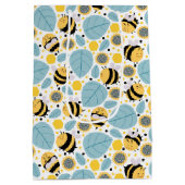 Honingbij en zonnebloemen medium cadeauzakje (Achterkant)