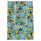 Honingbij en zonnebloemen medium cadeauzakje (Achterkant)