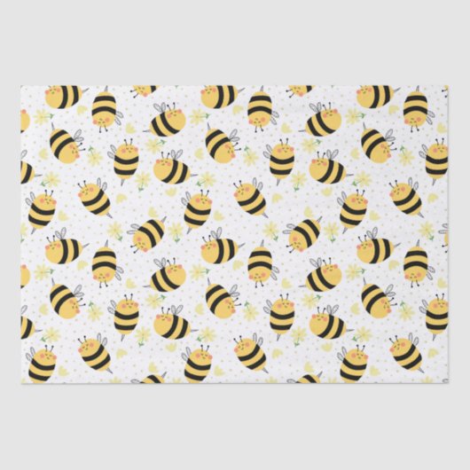 Honingbij en zonnebloemen tissuepapier (Voorkant)
