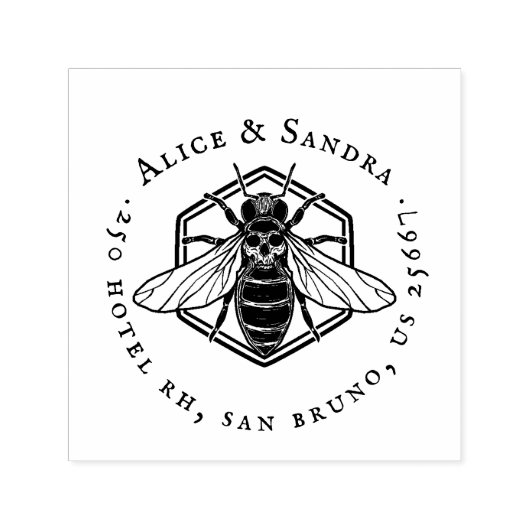 honingbij |  Familienaam & Self-inking Sta Zelfinktende Stempel (Design)