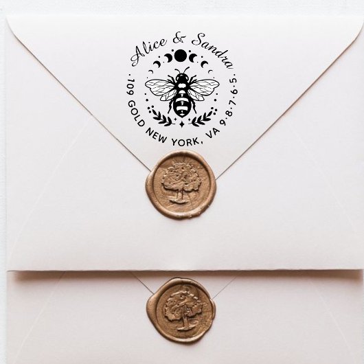 honingbij |  familienaam &  zelfinktende stempel