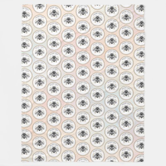 Honingbij Fleece Deken (Voorkant)