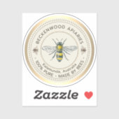 Honingbij Geel Bijenhouder Bijenstal Gouden Rand Sticker (Vel)