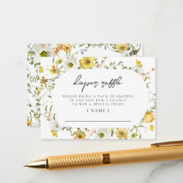 Honingbij Gele Waterverf Bloemen Luier Raffle Informatiekaartje