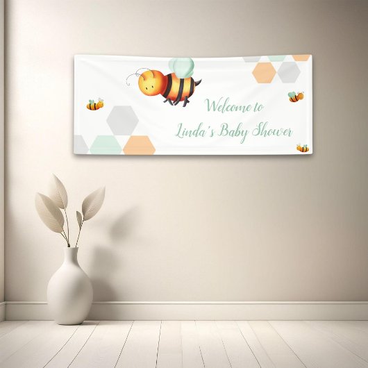 Honingbij genderneutraal Baby shower Spandoek