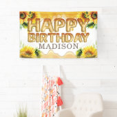 Honingbij gepersonaliseerde Happy Birthday Spandoek (Insitu)