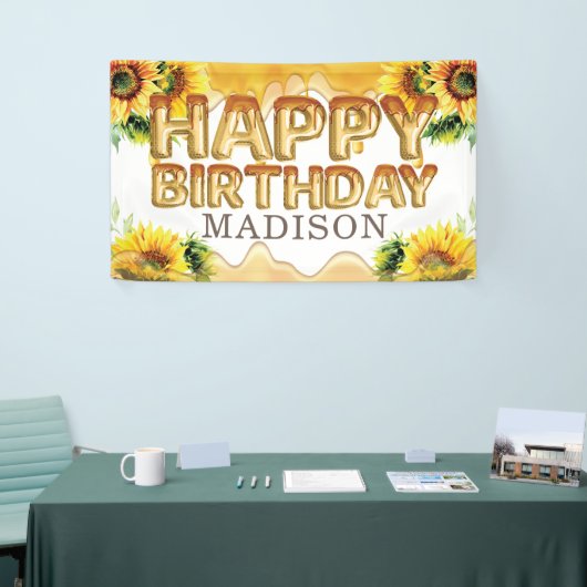 Honingbij gepersonaliseerde Happy Birthday Spandoek (Beurs)