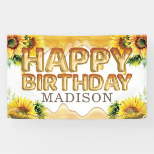 Honingbij gepersonaliseerde Happy Birthday Spandoek