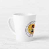 Honingbij Gold Crown Ronde Logo Honingproducten Latte Mok (Linkerhoek)