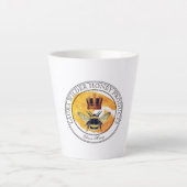 Honingbij Gold Crown Ronde Logo Honingproducten Latte Mok (Voorkant)