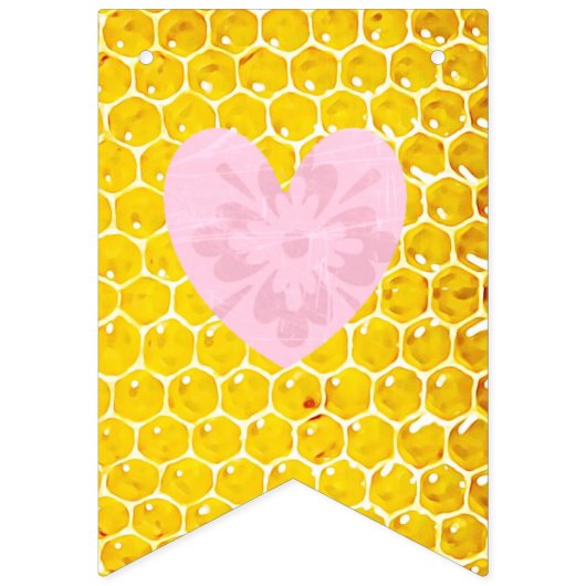 Honingbij hommel honingraat roze meisje Baby showe Vlaggetjes (Tweede vlag)