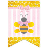 Honingbij hommel honingraat roze meisje Baby showe Vlaggetjes (Derde vlag)