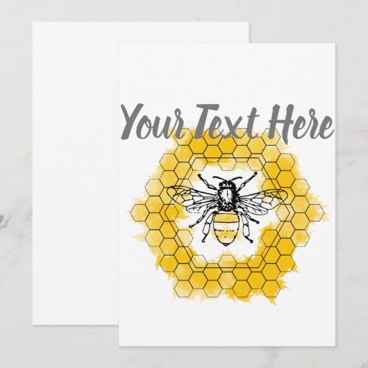 Honingbij Hommels trendy zomer en lente Kaart (Voorkant / Achterkant)