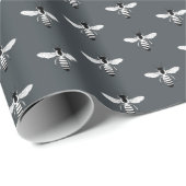 Honingbij Honing Bij Patroon Imkerij Off-black Cadeaupapier (Rol Hoek)