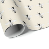 Honingbij Honing Bijenpatroon Apiary Antiek Wit Cadeaupapier (Rol Hoek)
