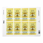 Honingbij Honingpot Apiary Bee Labels | Gestreept (Full Sheet)