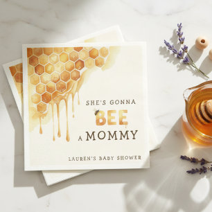 Honingbij Honingraat Aquarel Baby Shower Servet