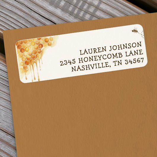 Honingbij Honingraat Aquarel Hommels Etiket