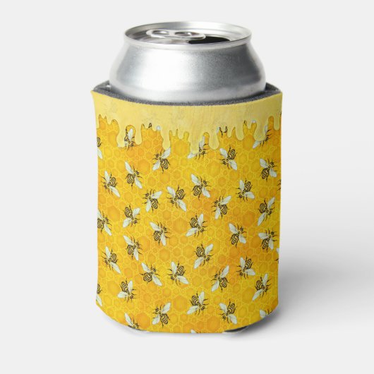 Honingbij Honingraat Bijenhommel Kroon | Aangepast Blikjeskoeler (Blikje Achterkant)