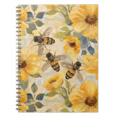 Honingbij Honingraat Bloemen Bloemen Patroon Notitieboek (Voorkant)