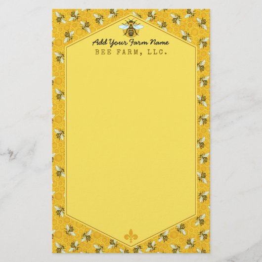 Honingbij Honingraat Bumble Bee Boerderij bijensta Briefpapier (Voorkant)