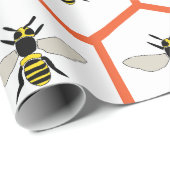 Honingbij Honingraat Verjaardag Baby shower Cadeaupapier (Rol Hoek)