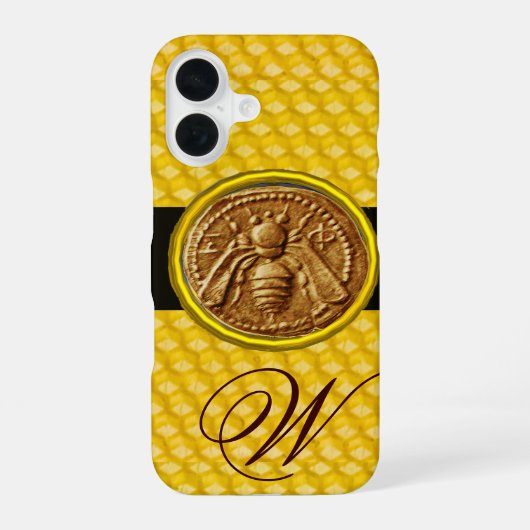 HONINGBIJ, IMBKER MONOGRAM iPhone 16 HOESJE (Achterkant)