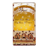 HONINGBIJ, IMKER / bijenstal, imkersbenodigdheden Etiket (Voorkant)