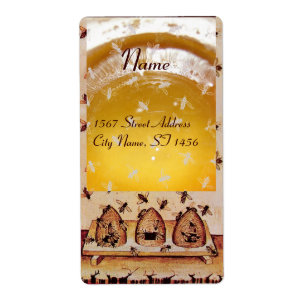 HONINGBIJ, IMKER / bijenstal, imkersbenodigdheden Etiket