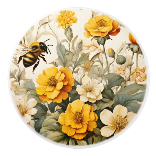 honingbij in botanische producten keramische knop (Voorkant)