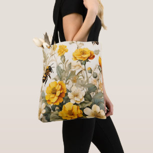  honingbij in botanische producten tote bag