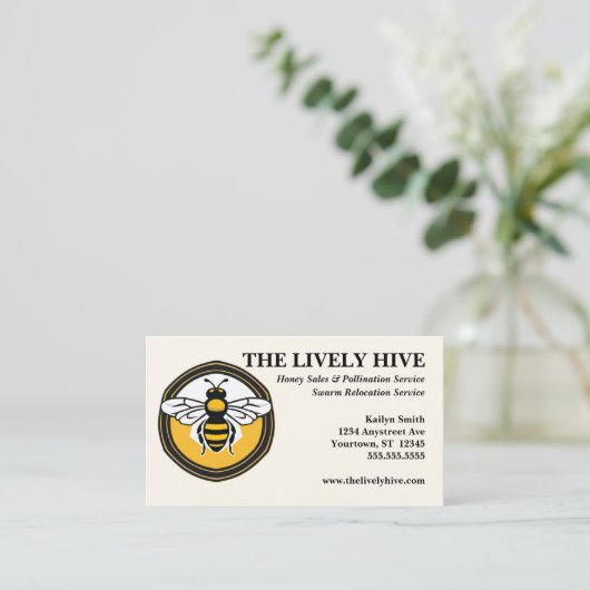 Honingbij in de honingbijenteelt Honingverkoop Visitekaartje (Staand voorkant)