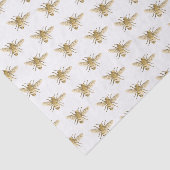 Honingbij in het vluchtpatroon op wit tissuepapier (Detail)