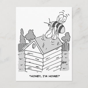 Honingbij Keert Terug naar zijn Bijenkorf Briefkaart