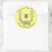 HONINGBIJ, KRANS MET EIKENBLADEREN RONDE STICKER (Tas)