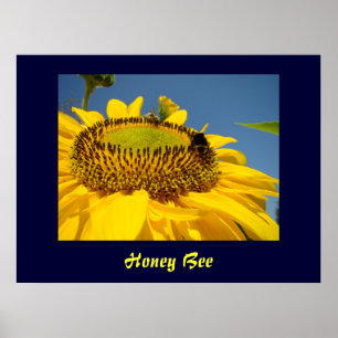 Honingbij kunstprint Zonnebloem Tuin Canvas kunst Poster
