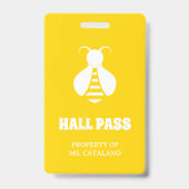 honingbij Leraar Hal Pas Badge (Achterkant)