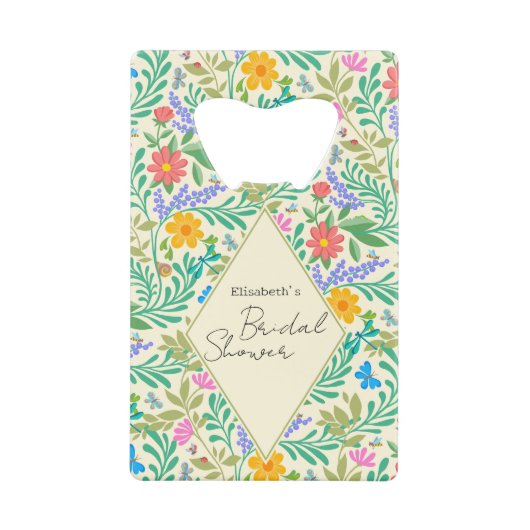 Honingbij, Lieveheersbeestje, Vlinder, Libel & Blo Creditkaart Flessenopener (Voorkant)