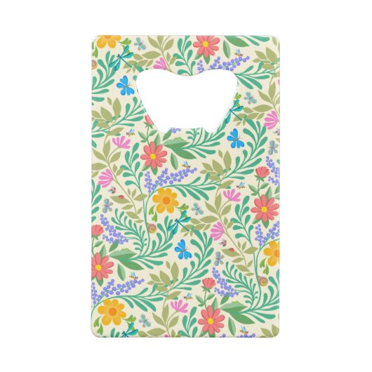 Honingbij, Lieveheersbeestje, Vlinder, Libel & Blo Creditkaart Flessenopener (Achterkant)