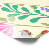 Honingbij, lieveheersbeestje, vlinder, libel & blo foto afdruk (Hoek)