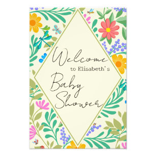 Honingbij, lieveheersbeestje, vlinder, libel & blo foto afdruk