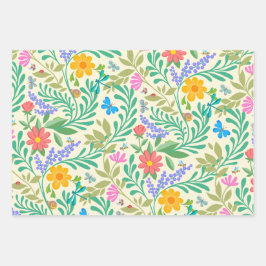 Honingbij, lieveheersbeestje, vlinder, libel & blo inpakpapier vel