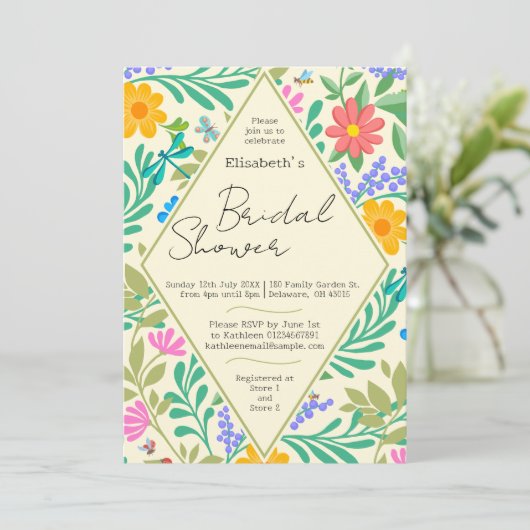 Honingbij, lieveheersbeestje, vlinder, libel & blo kaart (Staand voorkant)