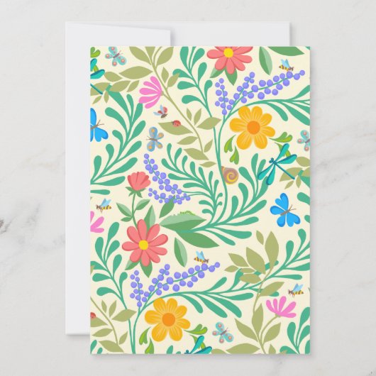 Honingbij, lieveheersbeestje, vlinder, libel & blo kaart (Achterkant)