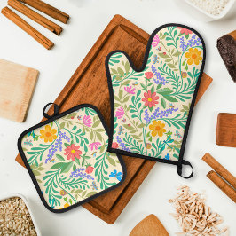 Honingbij, Lieveheersbeestje, Vlinder, Libel & Blo Ovenwant & Pannenlap Set