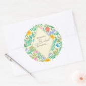 Honingbij, lieveheersbeestje, vlinder, libel & blo ronde sticker (Envelop)