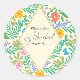 Honingbij, lieveheersbeestje, vlinder, libel & blo ronde sticker