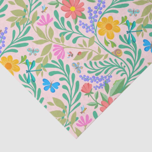 Honingbij, lieveheersbeestje, vlinder, libel & blo tissuepapier (Detail)