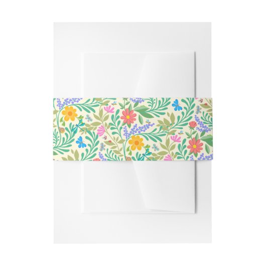 Honingbij, lieveheersbeestje, vlinder, libel & blo uitnodigingen wikkel (Voorkant Voorbeeld)